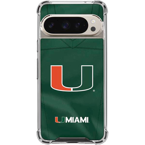 University of Miami Green Jersey Google Pixel 9/9 Pro Clear Case